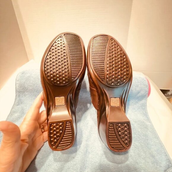 Earth Origins Addison Shoes Womens Size 7.5M Brown Leather Slip On Mules Comfort - Picture 12 of 15